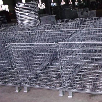Supermarket Stainless Steel Metal 2.5mm Wire Mesh Storage Cages