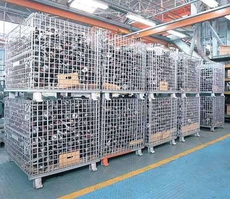 Supermarket Stainless Steel Metal 2.5mm Wire Mesh Storage Cages